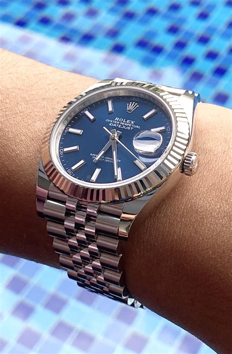 ladies datejust fluted bezel gold rolex|rolex datejust 41mm blue dial.